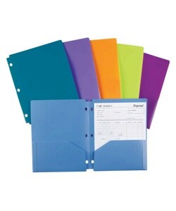 Accohide Twin Pocket Poly Snap Folder, 8-1/2''x11'', Assorted (Each)
