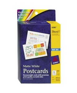 Inkjet Postcards, 4''x6'', 100 Count, White (Pack of 100)