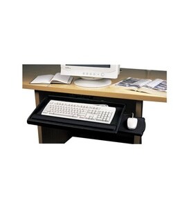 Keyboard Tray, Articulating Arm, Tilt, Swivel, Lock, Black