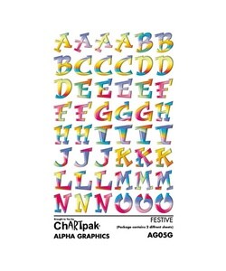 Rub-On Art, Letter Transfers, Festive Style, Assorted