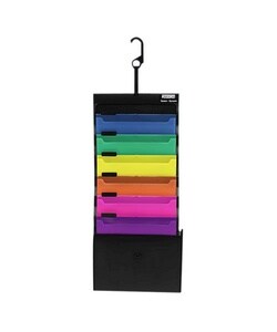 Assorted Color 8 Pocket Letter Sized Mobile Hanging File