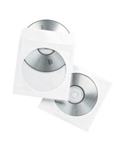 CD/DVD Paper Envelopes, Single Capacity, White (Pack of 100)