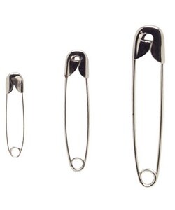 Safety Pins, Assorted Sizes, Nickel Plated, (Pack of 50