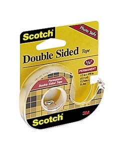 Double Sided Tape With Dispenser, 15/32'' x 450'', Clear (Roll)