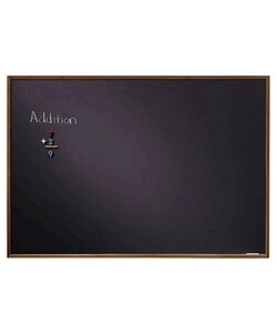 Wood Framed 3' x 2' Standard Black Porcelain Chalk Board