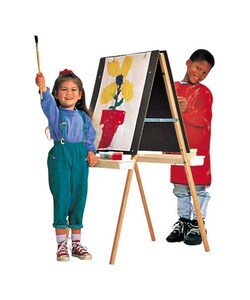 Double Panel Easel, Height Adjustable, Natural Oak