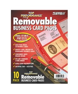 Business Card Pages, 200 Card Capacity, 8-1/2"x11", Clear
