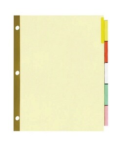 Reinforced Tab Indexes, White, 8 Tab, 11''x8-1/2'', MI (Set)