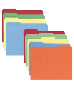 File Folders, 1/3 AST Tab Cut, Letter-Size, Red (Box of 100)