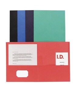 Double Pocket Portfolio, Die Cut, Light Blue (Box of 25)