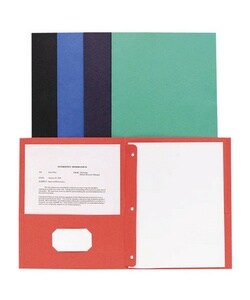 Double Pocket Report Covers w/Fasteners, 1/2'' Capacity, Black (Box of 25)