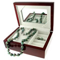 14k White Gold Tahitian Pearl Strand Earring Set