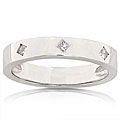 Platinum 1/6ct TDW Princess Diamond Wedding Band