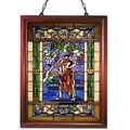 Tiffany-style Mother Holding Child Window Panel