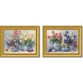 Barbara Mock Spring Garden in Blue Framed Canvas