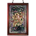 Tiffany-style Floral Wooden Frame Window Panel
