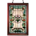 Tiffany-style Rose Wooden Window Panel