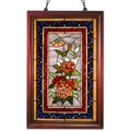 Tiffany-style Rose Wooden Window Panel