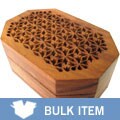 Hand-carved Rosewood Jewelry Box (Case of 2)