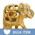 Indian Elephant Fertility Soapstone Carving (Case of 2)