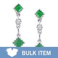 14k White Gold Diamond Emerald Earrings (Case of 2)