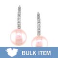 14k White Gold Diamond Pink FW Pearl Earrings (Case of 3)