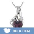 14k White Gold Diamond Rhodolite Heart Pendant (Case of 3)