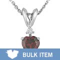 10k White Gold Diamond Garnet Heart Pendant (Case of 3)