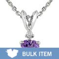 10k White Gold Diamond Amethyst Pendant (Case of 3)