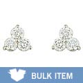 14k Gold 1/3ct TDW Diamond Three-stone Earrings (Case of 3)