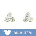 14k Gold 1/3ct TDW Three-stone Diamond Earrings (Case of 3)