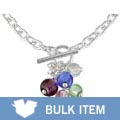 Sterling Silver Murano Glass Toggle Necklace (Case of 3)