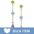 14k Gold Diamond Multiple Gemstone Earrings (Case of 3)