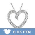 14k White Gold 1/7ct TDW Diamond Heart Pendant (Case of 2)
