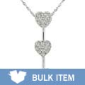 14k White Gold 1/4ct TDW Diamond Heart Pendant (Case of 2)