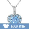 14k White Gold Diamond Blue Topaz Pendant (Case of 2)