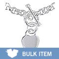 Sterling Silver Heart Toggle Necklace (Case of 6)