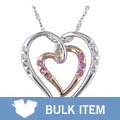 14k Two-tone Gold Diamond Heart Pendant (Case of 2)