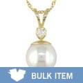14k Gold Diamond Cultured Akoya Pearl Pendant (Case of 2)
