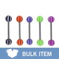 Acrylic Beach Ball Striped Straight Barbell (Case of 25)