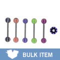 Acrylic Striped Star Logo Straight Barbell (Case of 25)