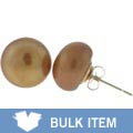 14k Gold Golden Freshwater Pearl Earrings (9.5-10 mm) (Case of 3)