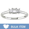 14k White Gold 1/4ct TDW Diamond 3 Stone Ring (Case of 3)