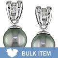 14k Gold 1/6ct Diamond Cultured Tahitian Pearl Earring (Case of 3)