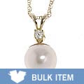 14k Diamond 7.5-8 mm Akoya Pearl Pendant (Case of 6)