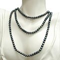 Cultured Freshwater Black Pearl Necklace (6.5-7mm/52in)