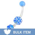 Acrylic/ Stainless Steel Dangling Dice Curved Barbell (Case of 5)
