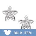 14k White Gold Diamond Star Earrings (Case of 6)