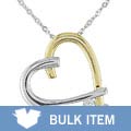 14k Two-tone Gold & Diamond Heart Pendant (Case of 3)