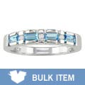 14k White Gold .04ct Diamond Blue Topaz Ring (Case of 3)
